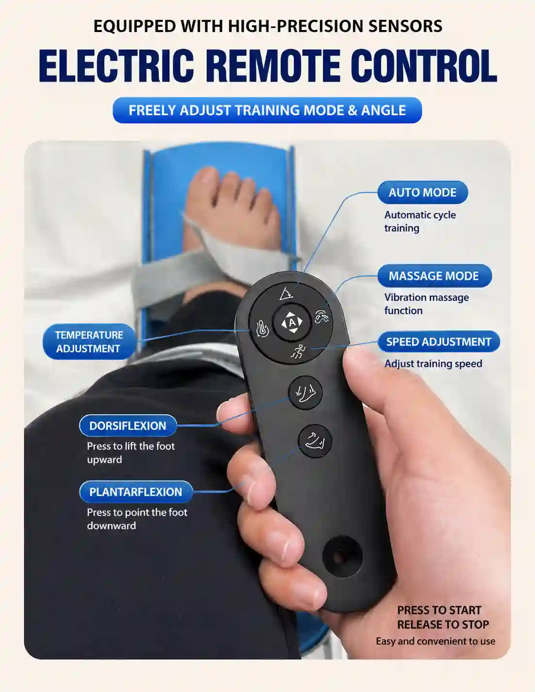 Electric Ankle Mobility Trainer with Remote Control