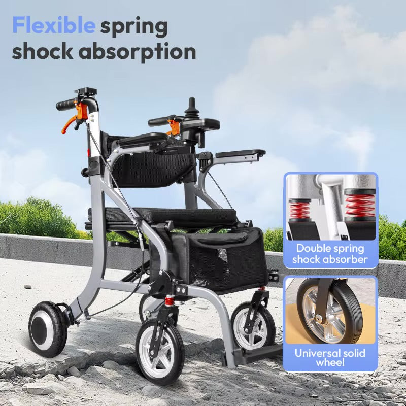 TEETHOO 3 in 1 Electric Walker Wheelchair Combo Rollator Walker with Seat