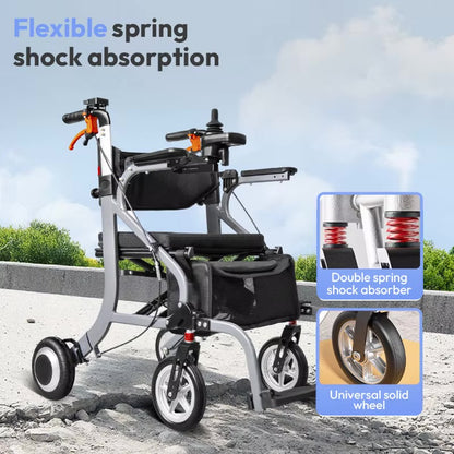 TEETHOO 3 in 1 Electric Walker Wheelchair Combo Rollator Walker with Seat